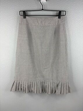 Pendleton Savvy Stretch Wool Grey Skirt with Ruffled Hem